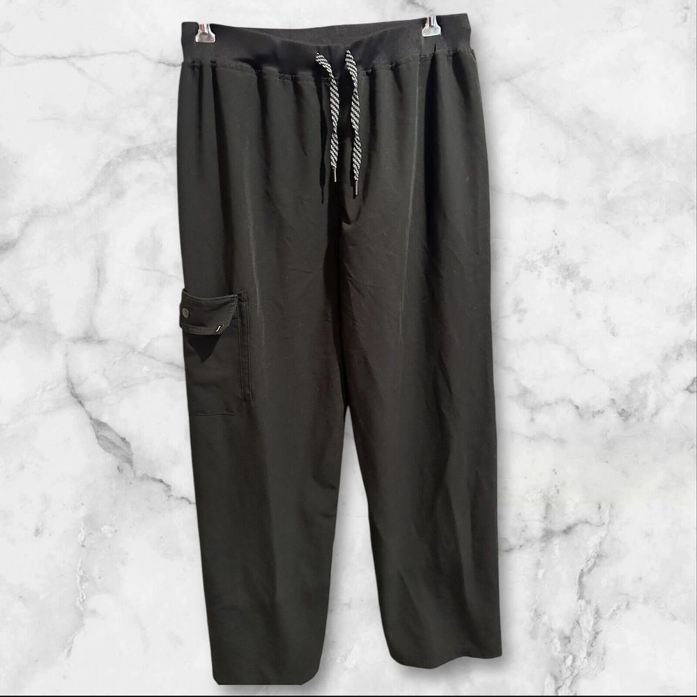 JAANUU Relaxed Scrub Pants- Black - Size Large - Style J85038